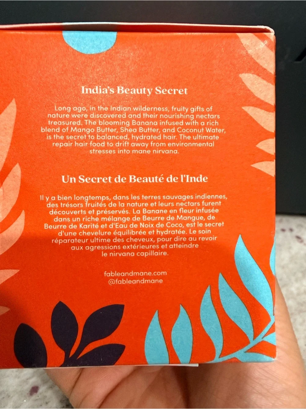 Fable & Mane Hydrating Hair Mask 8 oz Coconut Banana Deep Conditioning NEW